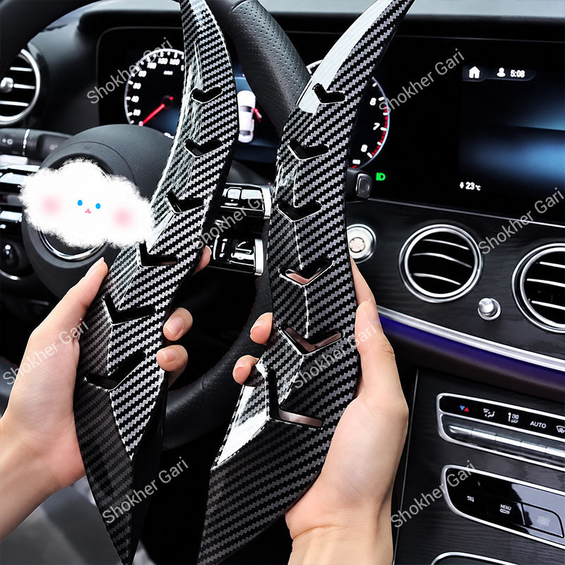 Car Carbon Fiber Style Roof Dragon Decorative Fin 2PCS Set