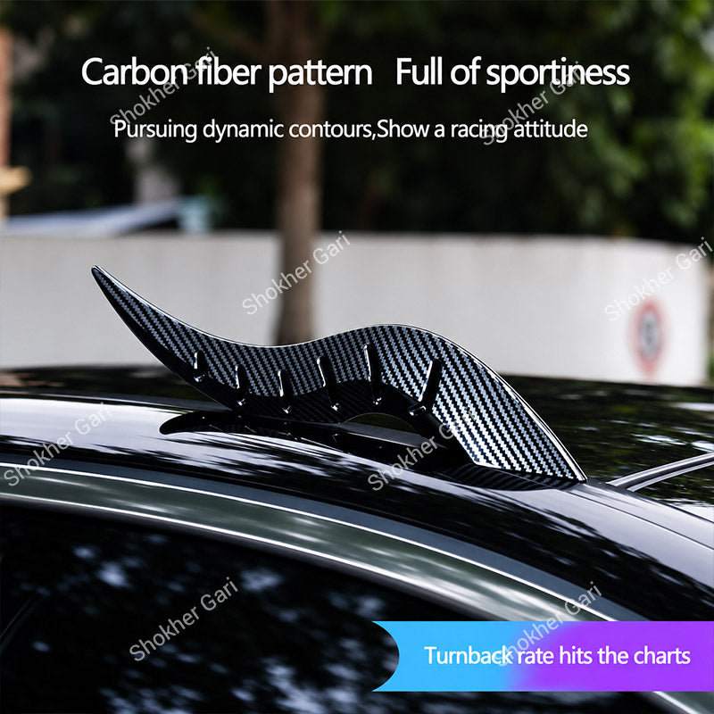 Car Carbon Fiber Style Roof Dragon Decorative Fin 2PCS Set