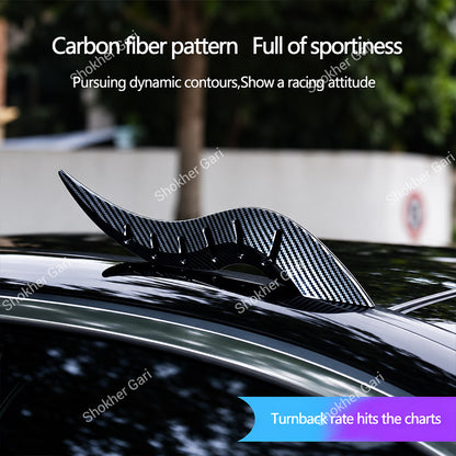 Car Carbon Fiber Style Roof Dragon Decorative Fin 2PCS Set