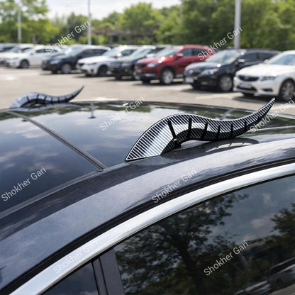 Car Carbon Fiber Style Roof Dragon Decorative Fin 2PCS Set