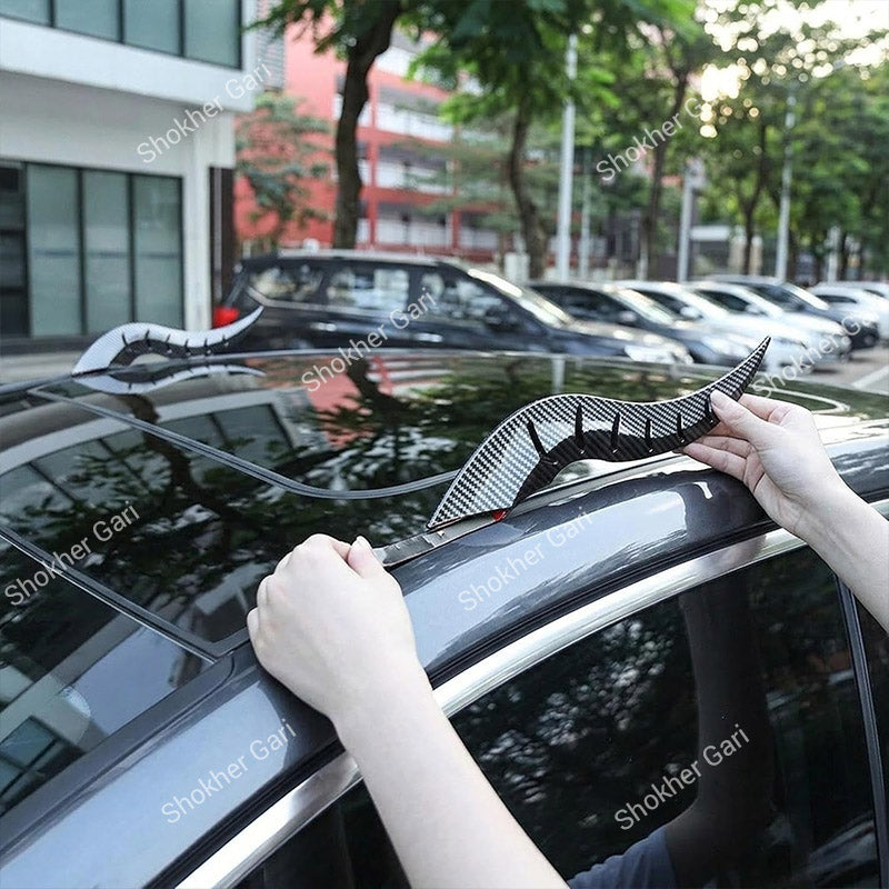 Car Carbon Fiber Style Roof Dragon Decorative Fin 2PCS Set