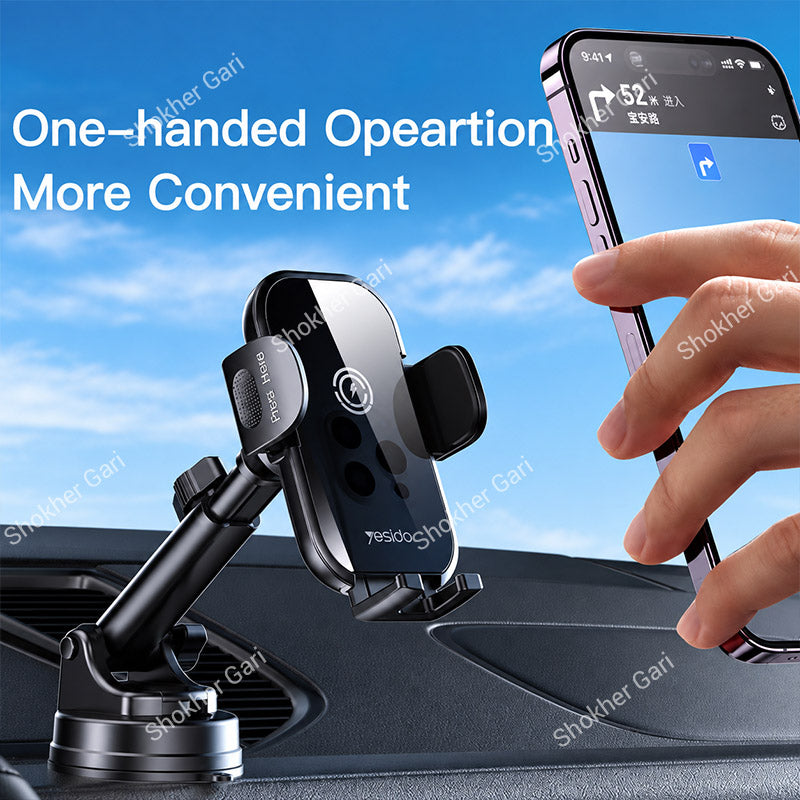 Car Yesido C197 Dashboard Wireless Charger with Air Vent and Suction Phone Holder