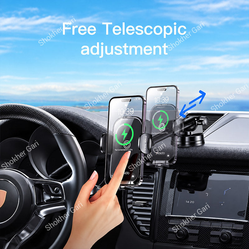 Car Yesido C197 Dashboard Wireless Charger with Air Vent and Suction Phone Holder