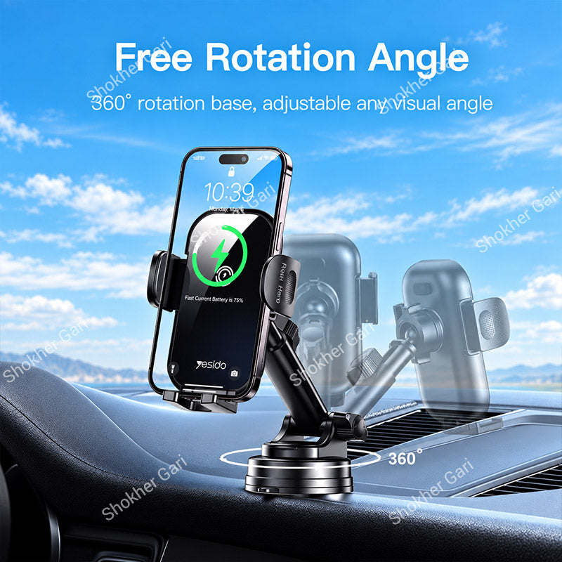 Car Yesido C197 Dashboard Wireless Charger with Air Vent and Suction Phone Holder