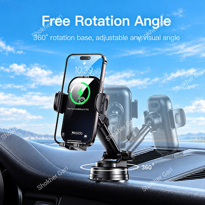 Car Yesido C197 Dashboard Wireless Charger with Air Vent and Suction Phone Holder