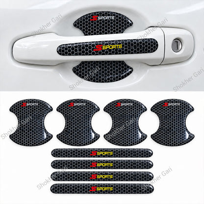 Car Door Honeycomb Handle Cover 8 Pcs  set