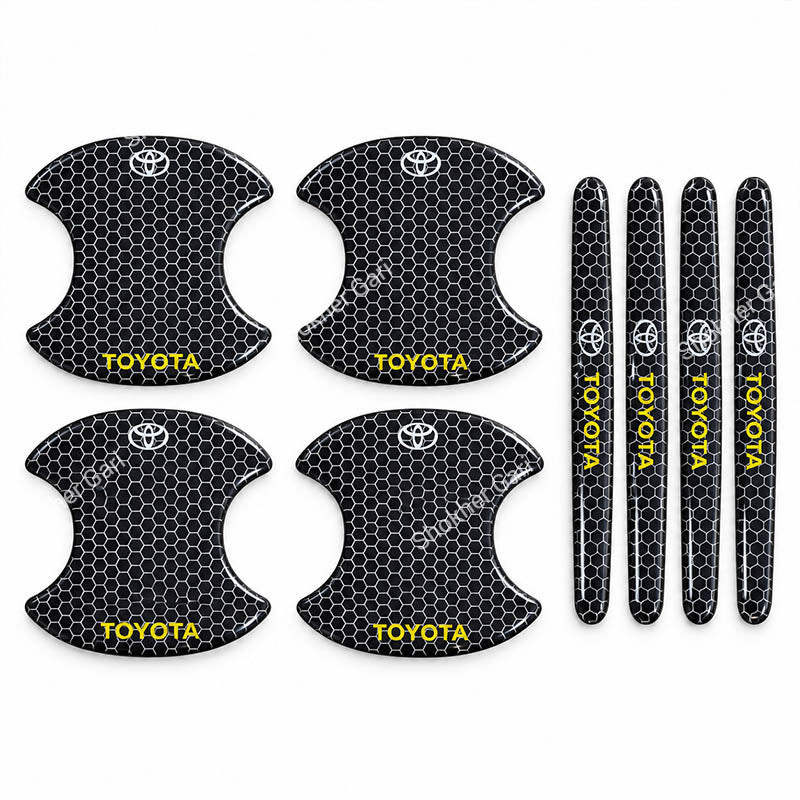 Car Door Honeycomb Handle Cover 8 Pcs  set