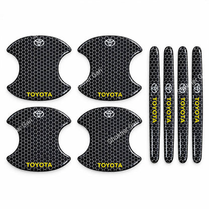 Car Door Honeycomb Handle Cover 8 Pcs  set