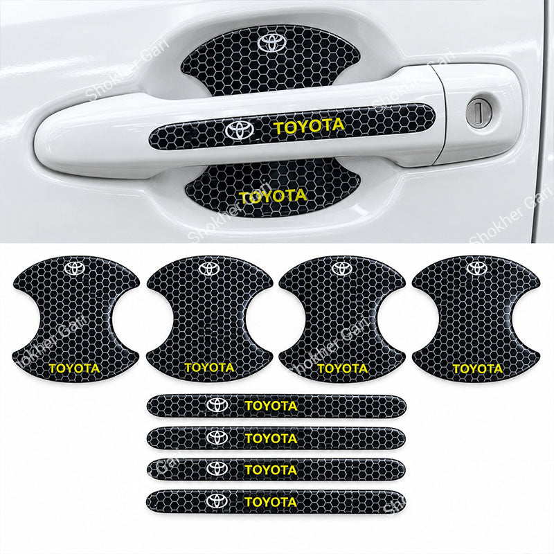 Car Door Honeycomb Handle Cover 8 Pcs  set