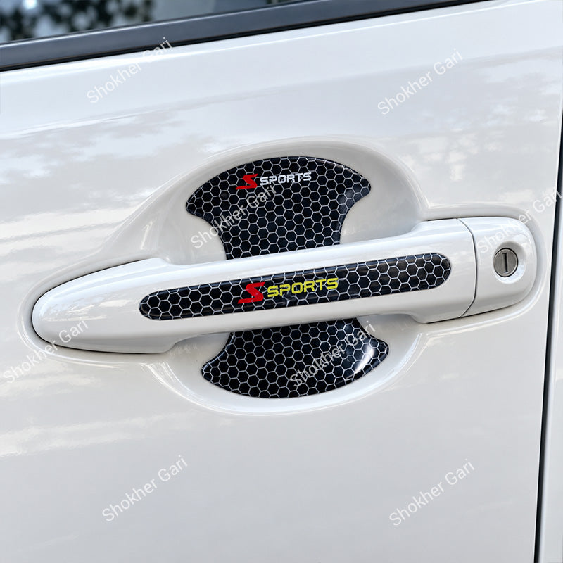 Car Door Honeycomb Handle Cover 8 Pcs  set