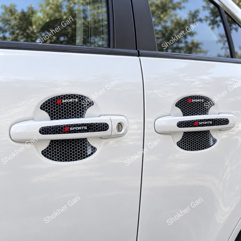 Car Door Honeycomb Handle Cover 8 Pcs  set