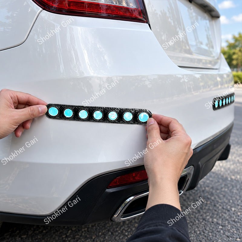 Car Reflective Bumper Safety Warning Strip with Carbon Fiber Style Design 1