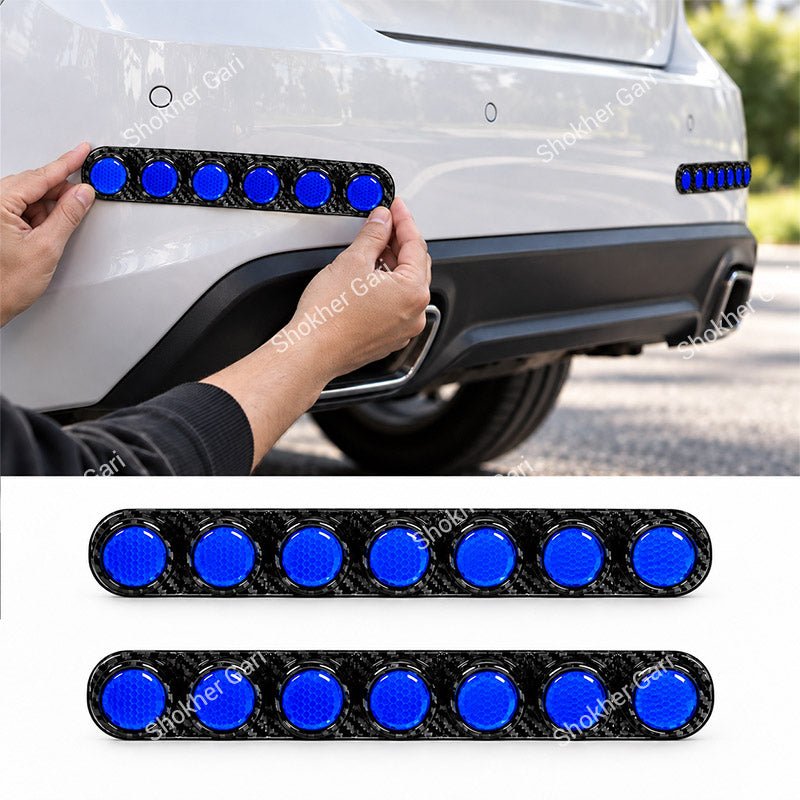 Car Reflective Bumper Safety Warning Strip with Carbon Fiber Style Design 1
