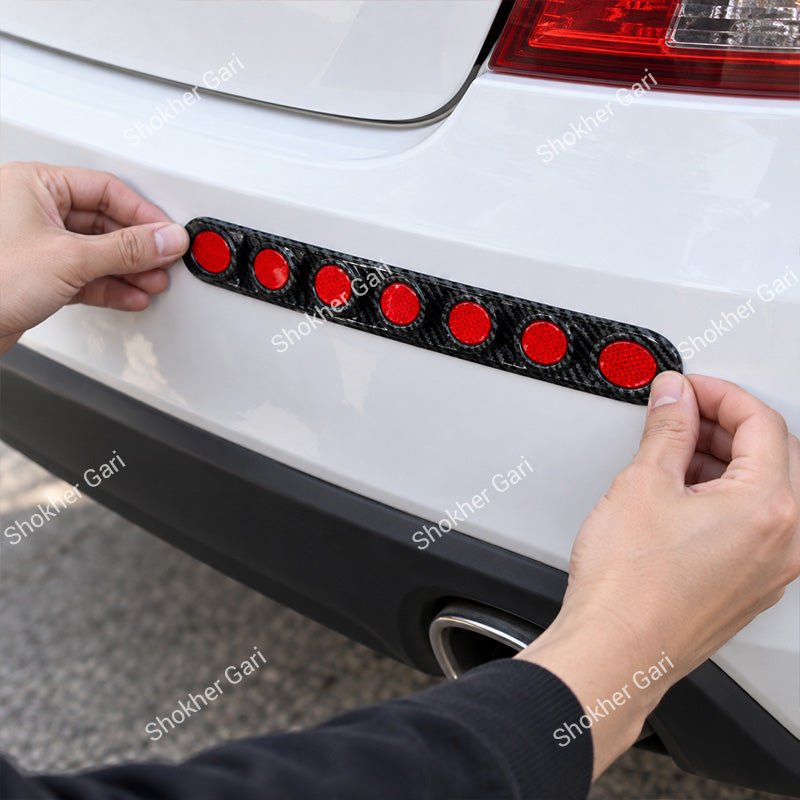 Car Reflective Bumper Safety Warning Strip with Carbon Fiber Style Design 1