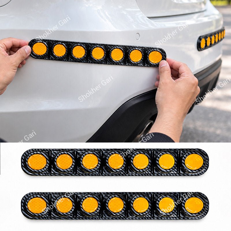 Car Reflective Bumper Safety Warning Strip with Carbon Fiber Style Design 1
