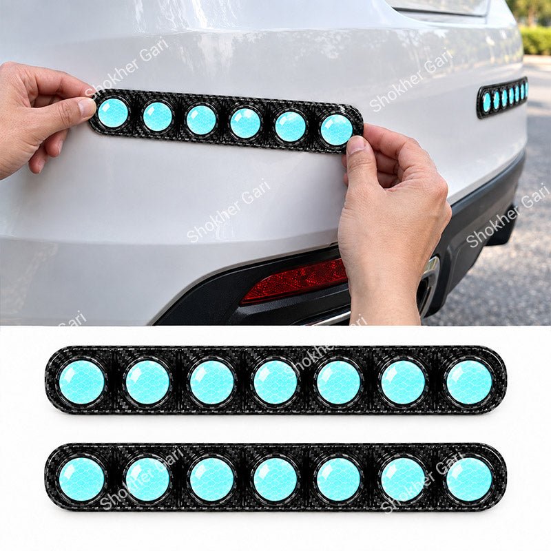Car Reflective Bumper Safety Warning Strip with Carbon Fiber Style Design 1