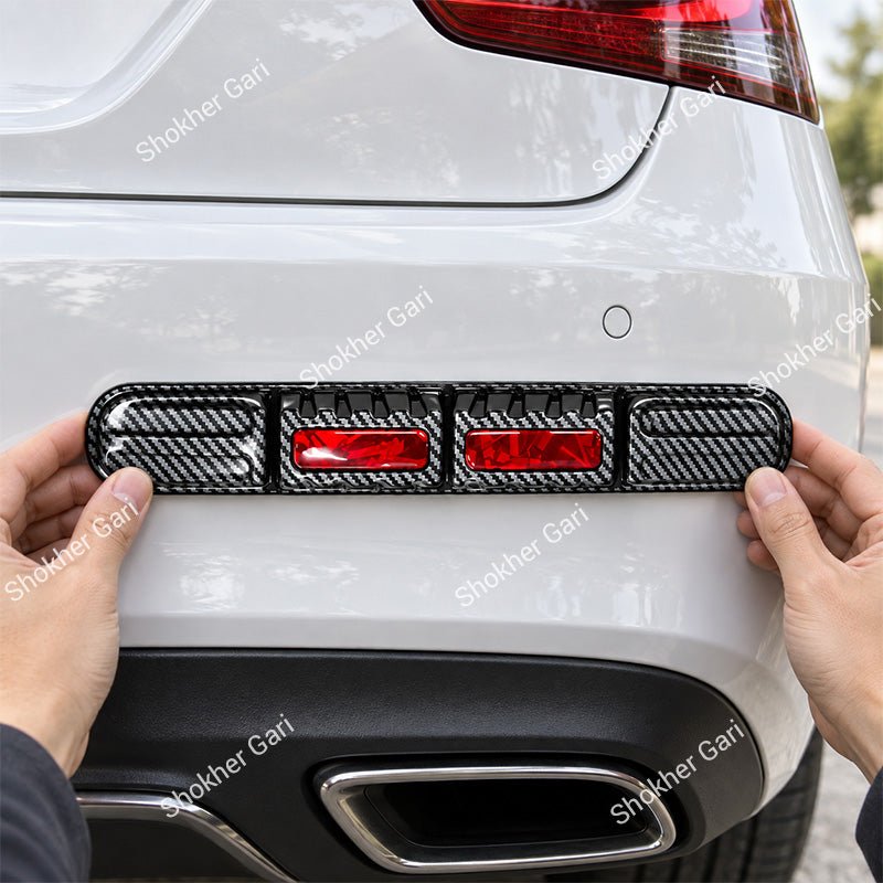Car Reflective Bumper Safety Warning Strip with Carbon Fiber Style Design 4