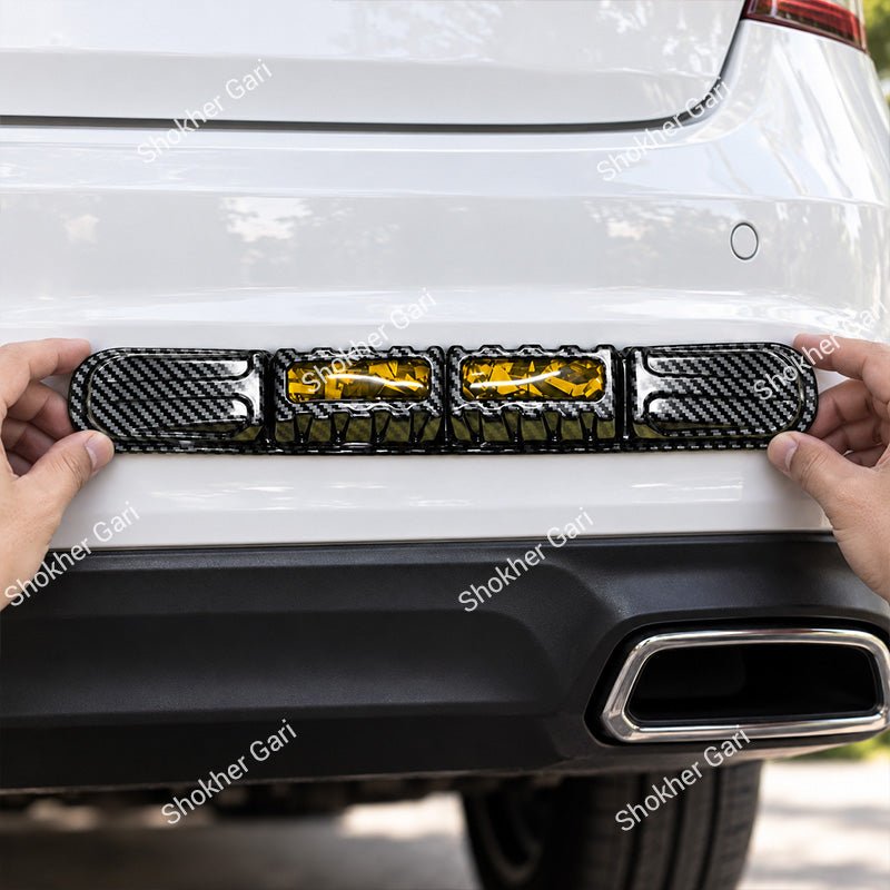 Car Reflective Bumper Safety Warning Strip with Carbon Fiber Style Design 4