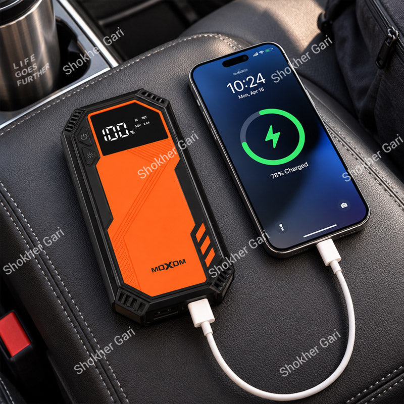 Car MOXOM MX-AC04 Portable Emergency Battery Jump Starter with Power Bank and LED Light