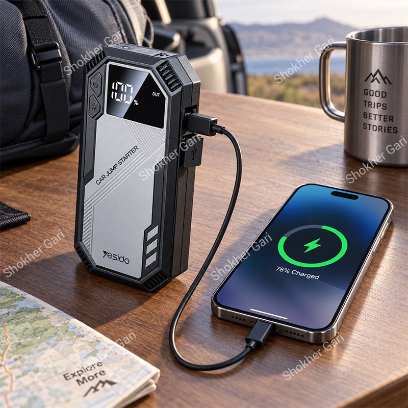 Car Yesido VC11 Portable Emergency Jump Starter with Power Bank Digital Display and LED SOS Light