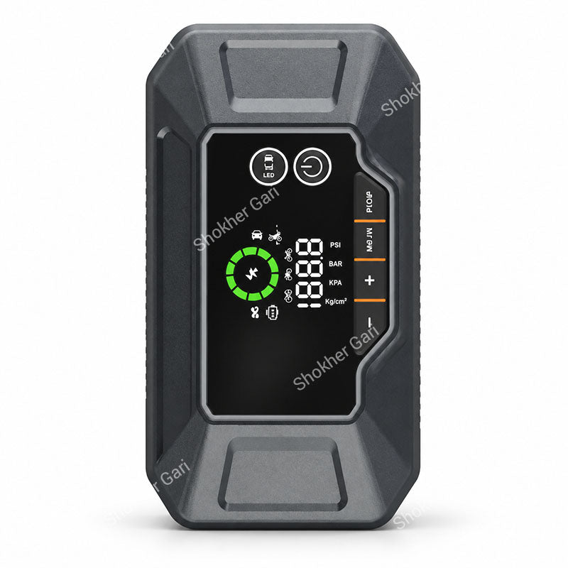 Car 4-in-1 Portable Jump Starter with Air Compressor Power Bank and Emergency LED Flashlight