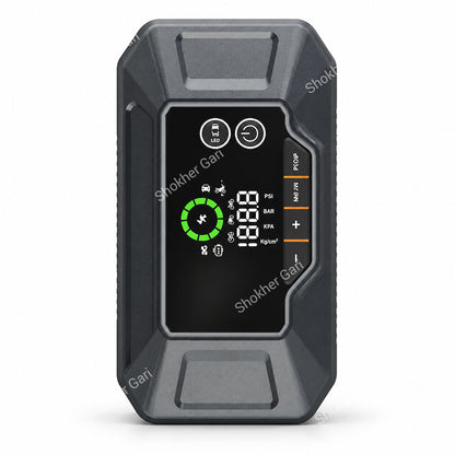 Car 4-in-1 Portable Jump Starter with Air Compressor Power Bank and Emergency LED Flashlight