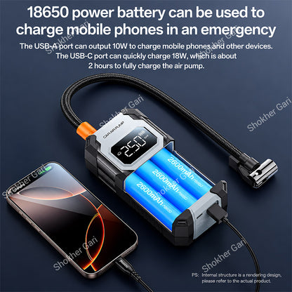 Car Yesido VC12 150PSI Cordless Tire Inflator with 7800mAh Battery Digital Display and LED Light