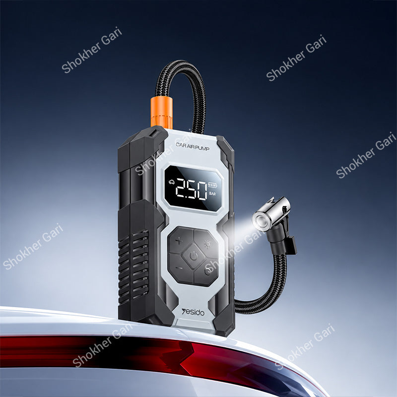 Car Yesido VC12 150PSI Cordless Tire Inflator with 7800mAh Battery Digital Display and LED Light