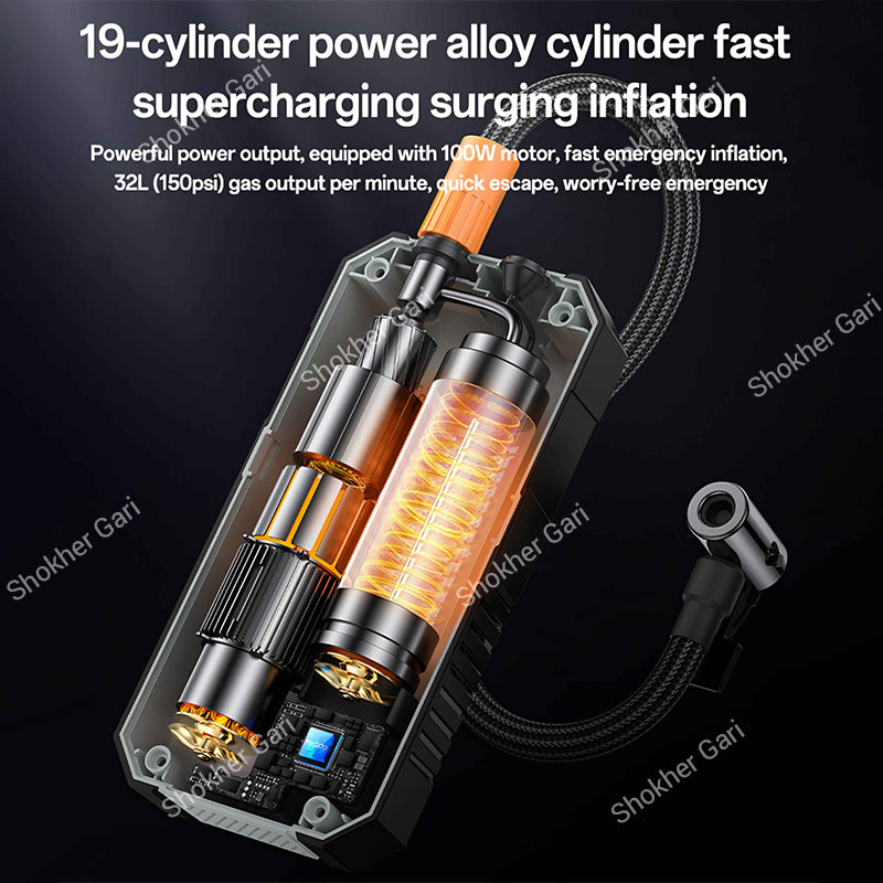 Car Yesido VC12 150PSI Cordless Tire Inflator with 7800mAh Battery Digital Display and LED Light