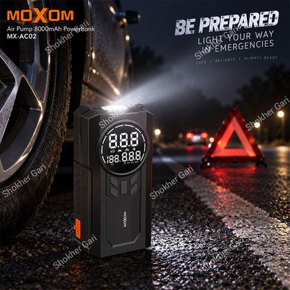 MOXOM MX-AC02 8000mAh Portable Car Air Pump with Jump Starter & Power Bank