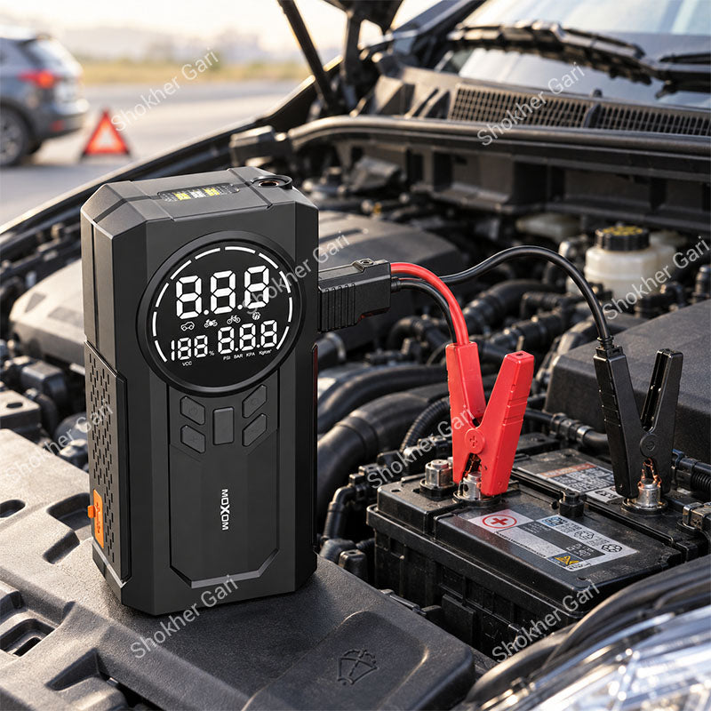 MOXOM MX-AC02 8000mAh Portable Car Air Pump with Jump Starter & Power Bank
