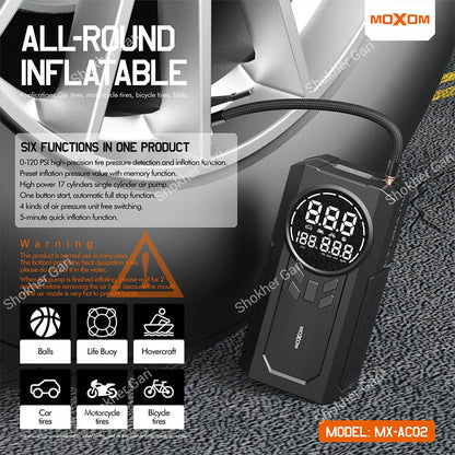 MOXOM MX-AC02 8000mAh Portable Car Air Pump with Jump Starter & Power Bank