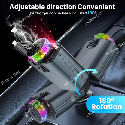 Car 180W Multifunctional Charger with Aromatherapy Diffuser & RGB Ambient Light