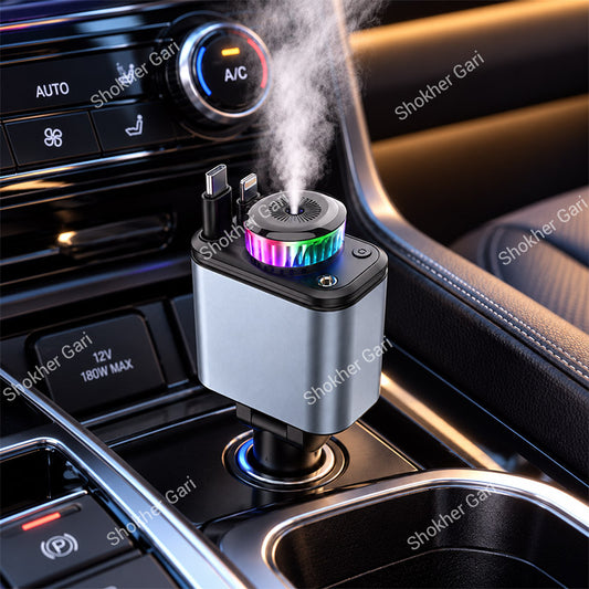 Car 180W Multifunctional Charger with Aromatherapy Diffuser & RGB Ambient Light