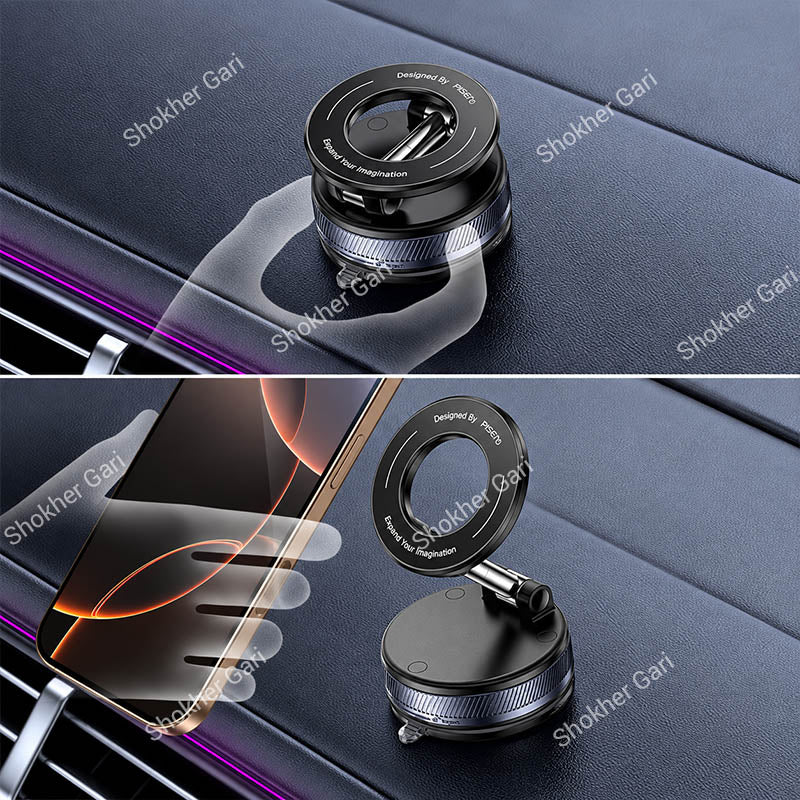 Car C228 Vacuum Suction Magnetic Phone Mount with Foldable 360° Adjustable Design