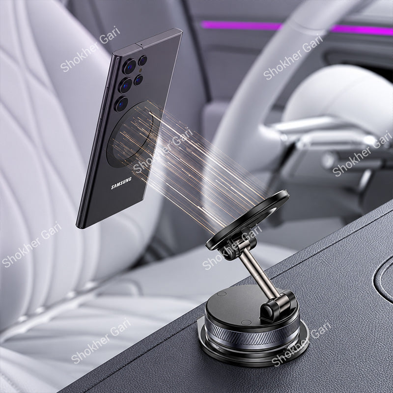 Car C228 Vacuum Suction Magnetic Phone Mount with Foldable 360° Adjustable Design