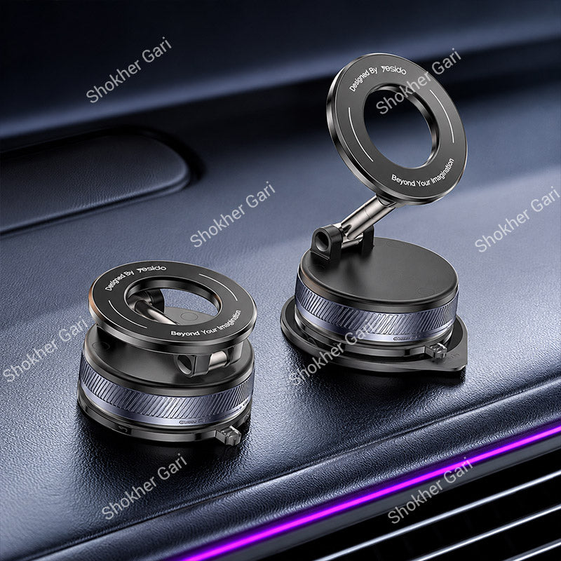 Car C228 Vacuum Suction Magnetic Phone Mount with Foldable 360° Adjustable Design