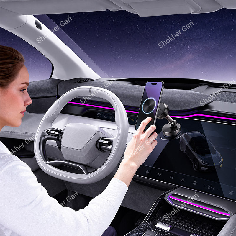 Car C228 Vacuum Suction Magnetic Phone Mount with Foldable 360° Adjustable Design