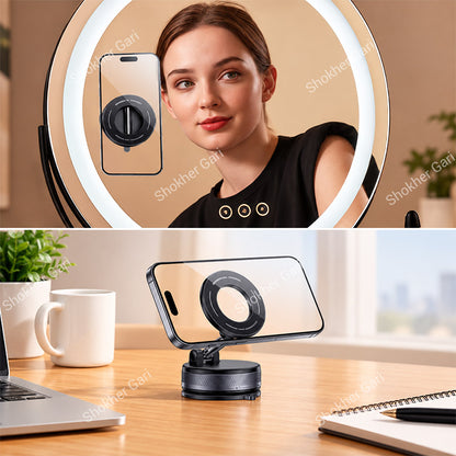 Car C228 Vacuum Suction Magnetic Phone Mount with Foldable 360° Adjustable Design