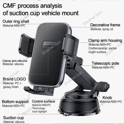 Car Yesido C278 360° Rotating Suction Cup Phone Holder with Adjustable Telescopic Arm