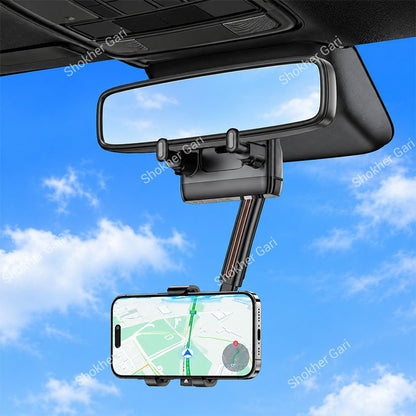 Car Yesido C265 Rearview Mirror Phone Holder with 720° Rotation and Adjustable Extendable Arm