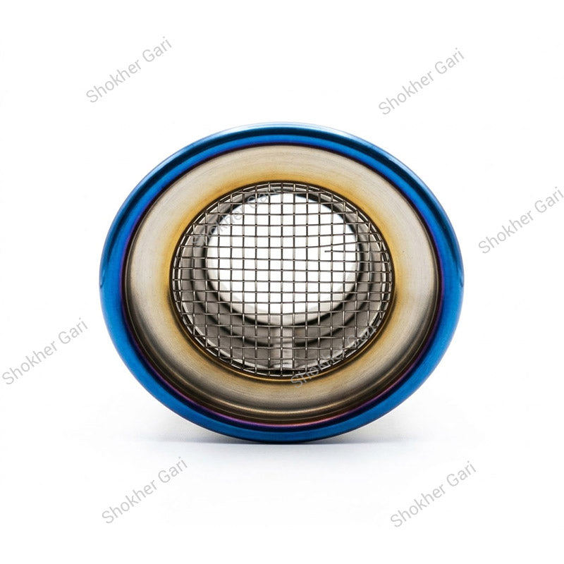 Car Stainless Steel Burnt Blue Exhaust Muffler Tip with Mesh Insert and Easy Clamp Fit