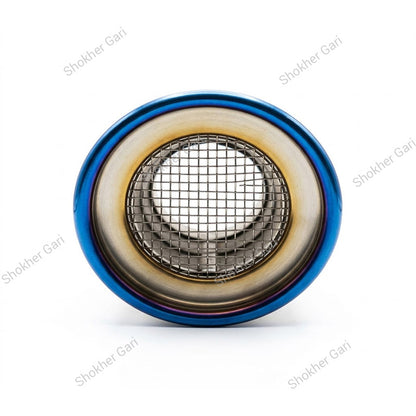 Car Stainless Steel Burnt Blue Exhaust Muffler Tip with Mesh Insert and Easy Clamp Fit