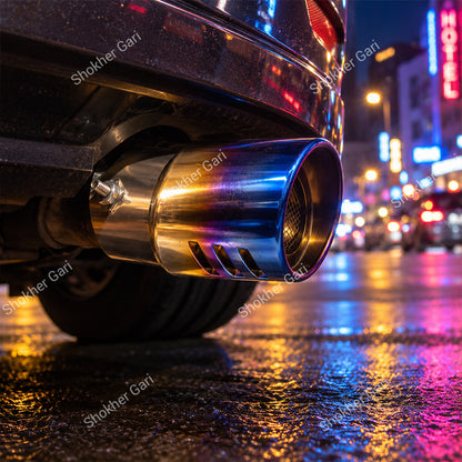 Car Stainless Steel Burnt Blue Exhaust Muffler Tip with Mesh Insert and Easy Clamp Fit