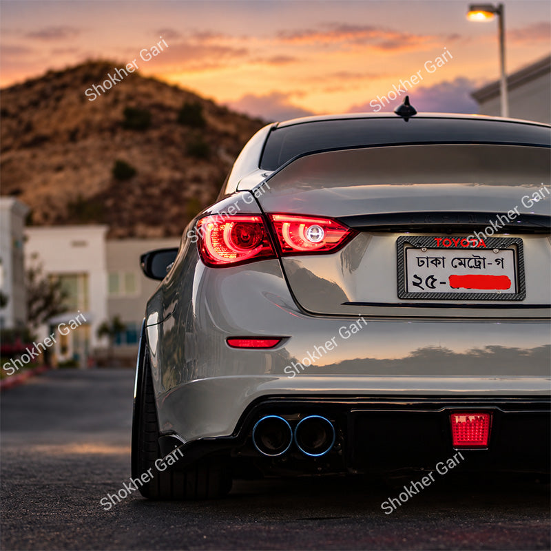 Car Carbon Fiber Style License Plate Frame Decorative Number Plate Holder