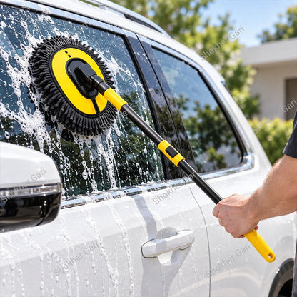Car Extendable Wash Brush Mop with Soft Chenille Microfiber Head for Scratch-Free Exterior Cleaning