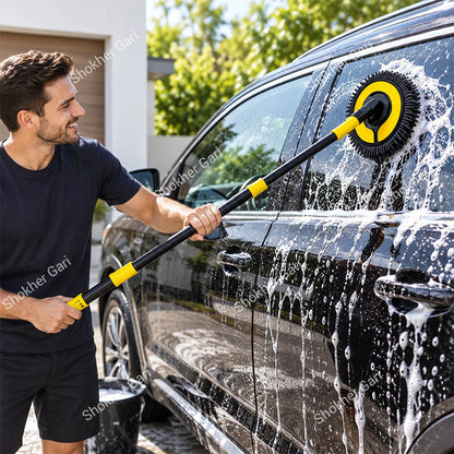 Car Extendable Wash Brush Mop with Soft Chenille Microfiber Head for Scratch-Free Exterior Cleaning