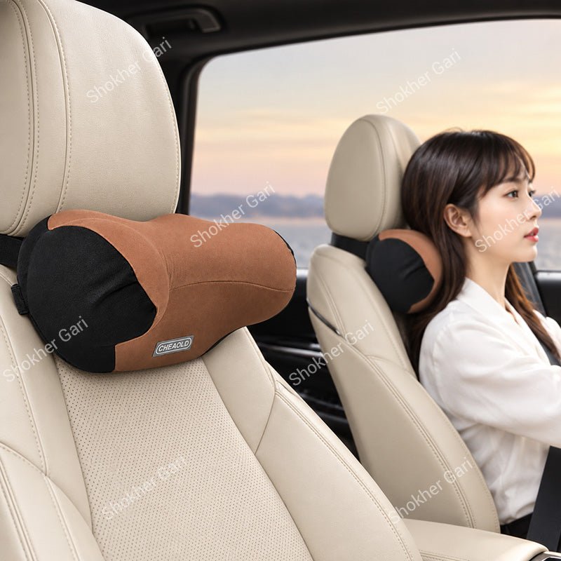 Car Neck Support Pillow with Ergonomic Headrest Cushion for Comfortable Long Distance Driving