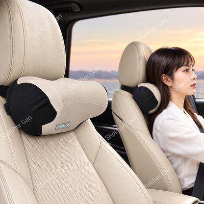 Car Neck Support Pillow with Ergonomic Headrest Cushion for Comfortable Long Distance Driving