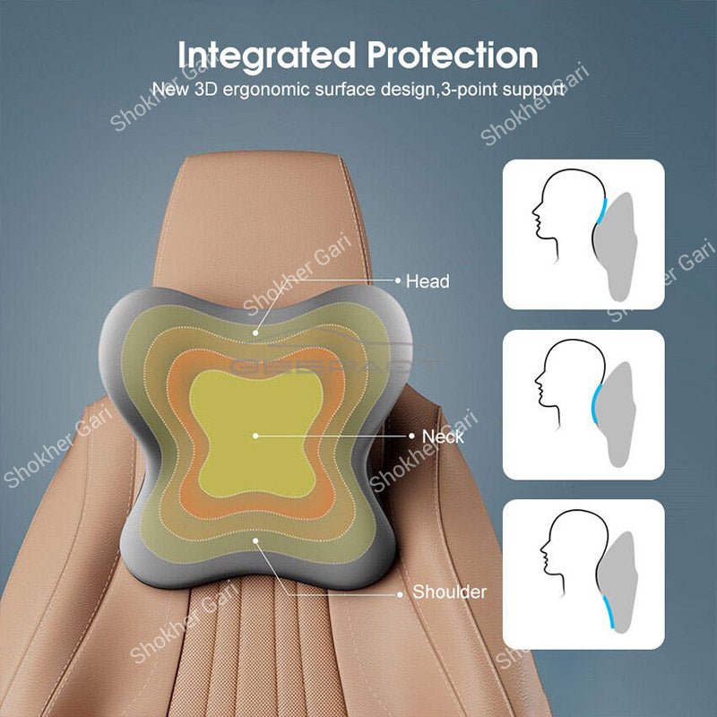 Car Driver Neck Support Cushion with Comfortable Headrest Pillow for Long Distance Travel